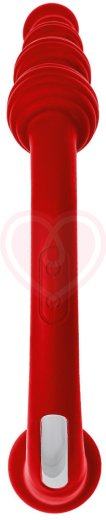 Двусторонний вибратор с анальной цепочкой Black Red by Toyfa красный фото 2