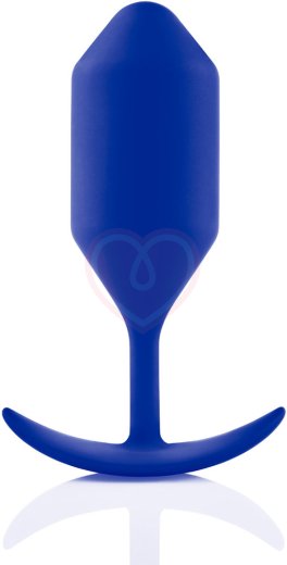 Утяжелённая анальная пробка для ношения b-Vibe Snug Plug 4 большая синяя фото 1