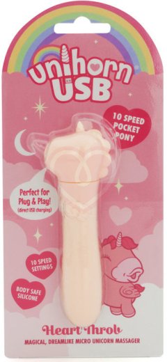 Вибропуля Unihorn Usb Heart Throb светло-розовая фото 3