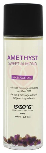 Массажное масло Exsens Amethyst Sweet Almond с аметистом и миндалём 100 мл фото 1