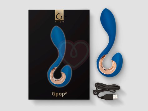 Анатомический стимулятор Gvibe Gpop 2 синий фото 3