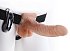 Фаллопротез с вибрацией Vibrating Hollow Strap-On with Balls Flesh 19 см телесный фото 5