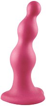 Рельефный фаллоимитатор Strap-On-Me Dildo Plug Beads размер M 13,8 см розовый