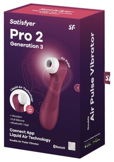 Вакуумный стимулятор с вибрацией и приложением Satisfyer Pro 2 Generation 3 бордовый фото 5