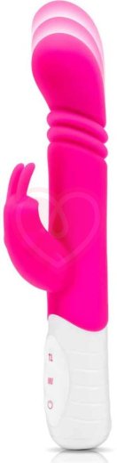 Вибратор-кролик с пульсирующей головкой Slim Shaft Thrusting G-Spot Rabbit розовый фото 2