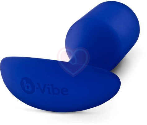 Утяжелённая анальная пробка для ношения b-Vibe Snug Plug 4 большая синяя фото 4