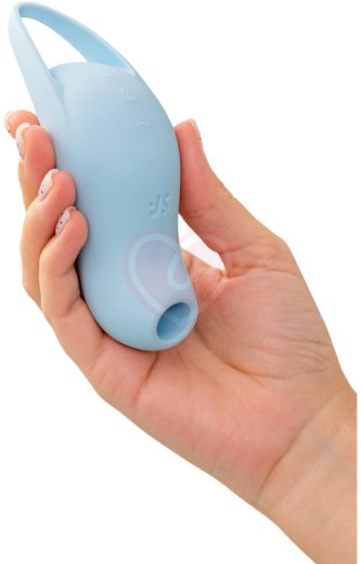 Вакуумый вибростимулятор клитора Satisfyer Pocket Pro 1 голубой фото 2