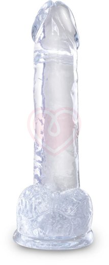 Гелевый фаллоимитатор с мошонкой King Cock Clear 15 см прозрачный фото 3