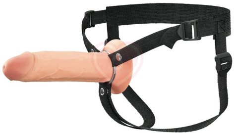 Фаллопротез Hollow Silicone Strap-On 20 см телесный фото 1