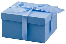 Подарочная коробка 15х15 см нежно-голубая
