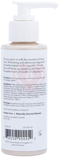 Мерцающий лосьон для тела CG Glow Vanilla Cupcake Shimmer Lotion с золотыми блестками и запахом вани фото 2