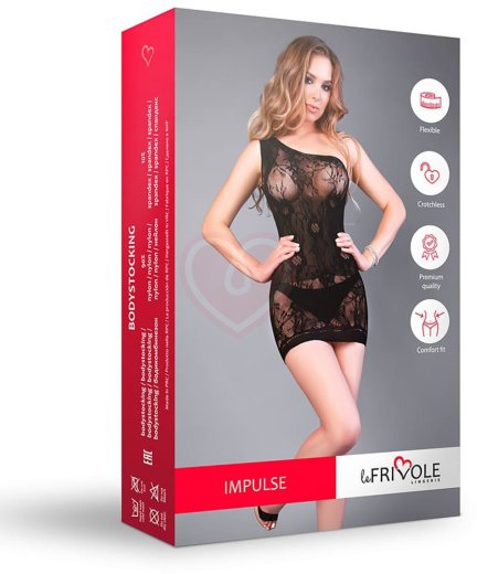 Сорочка на одно плечо Impulse чёрная фото 8