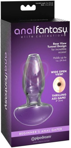 Стеклянная пробка с тоннелем Beginner's Anal Gaper средняя фото 3