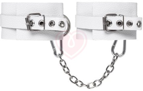 Оковы на ноги с люверсами Pecado BDSM белые фото 2