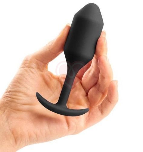 Утяжелённая анальная пробка для ношения b-Vibe Snug Plug 2 малая чёрная фото 5