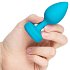 Маленькая вибропробка b-Vibe Vibrating Jewel Plug с кристаллом и пультом бирюзовая фото 5