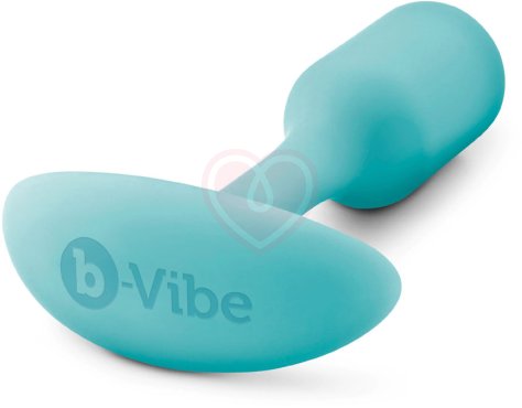 Утяжелённая анальная пробка для ношения b-Vibe Snug Plug 1 мини голубая фото 4