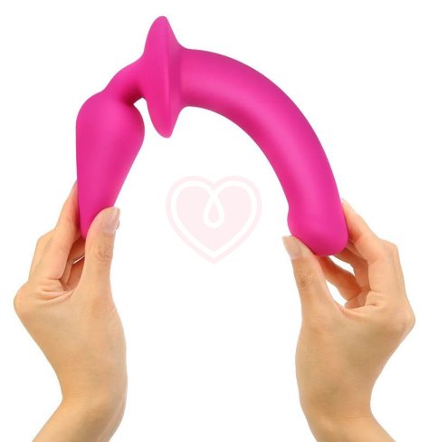 Двусторонний фаллоимитатор Strap-On-Me Switch Plug-In Semi-Realistic Dildo S розовый фото 2