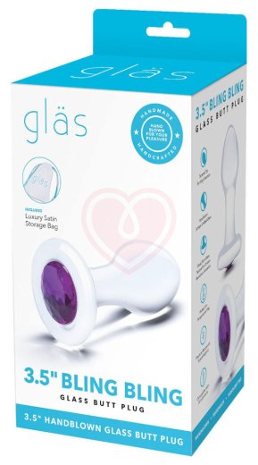 Стеклянная анальная пробка Glas Bling Bling со стразом фото 5