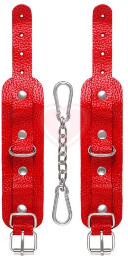 Наручники-браслеты со скругленными углами Pecado BDSM красные фото 4