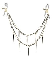 Зажимы на соски с двойной цепочкой Rock Hard Nipple Clamps