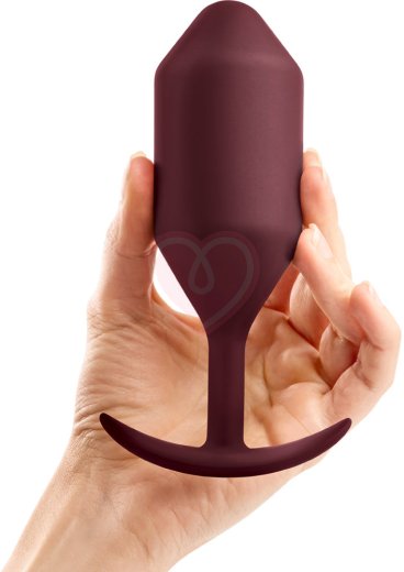 Утяжелённая анальная пробка для ношения b-Vibe Snug Plug 5 большая бордовая фото 2