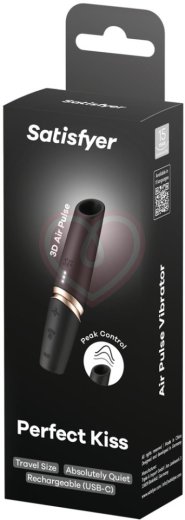 Вакуумно-волновой клиторальный стимулятор помада Satisfyer Perfect Kiss чёрный фото 5