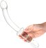 Стеклянный двусторонний фаллоимитатор Girthy Ribbed G-Spot Glass прозрачный фото 3