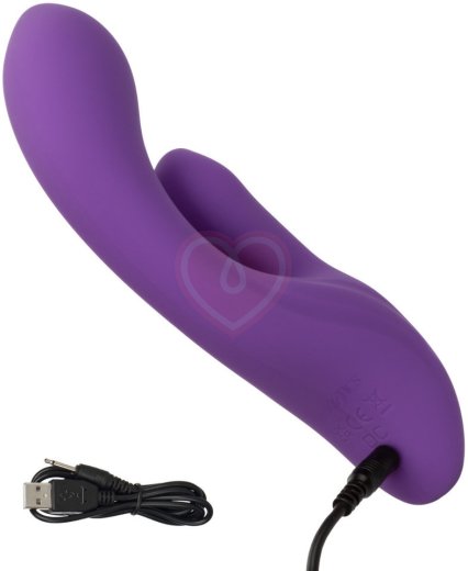 Вибратор с клиторальным кончиком Stella Liquid Silicone Dual Pleaser фиолетовый фото 5