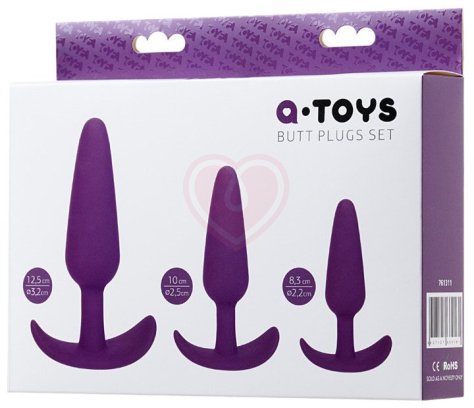 Набор из 3 анальных пробок ToyFa A-Toys фиолетовый фото 2