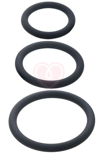 Набор эрекционных колец ToyFa Black&Red чёрный фото 1