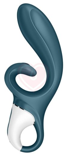 Вибратор с клиторальным стимулятором Satisfyer Hug Me серо-голубой фото 2