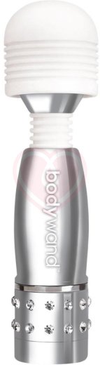 Мини-массажер с кристаллами BodyWand Silver Edition серебряный фото 1