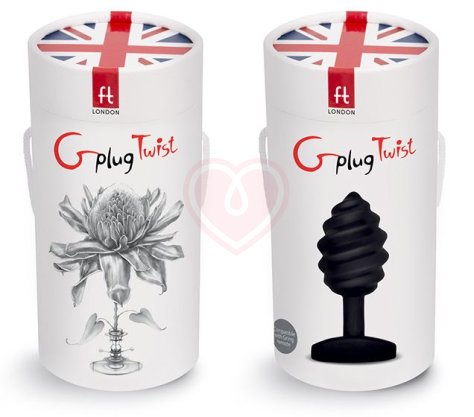 Рельефная анальная пробка с вибрацией Gvibe Gplug Twist чёрная фото 2