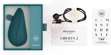 Вакуумный клиторальный стимулятор Womanizer Liberty 2 бирюзовый фото 6
