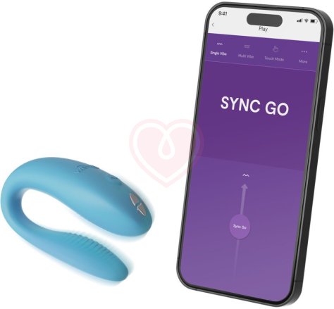 Вибратор для пар We-Vibe Sync Go голубой фото 6