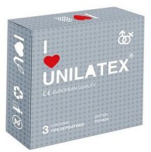 Рельефные точечные презервативы Unilatex Dotted 3 шт
