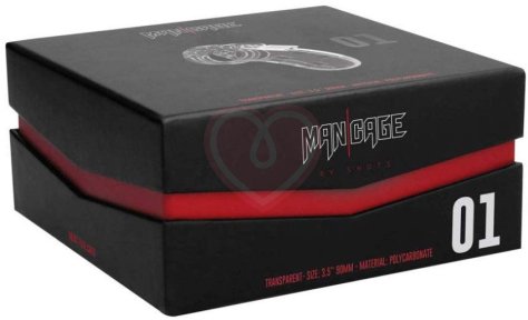 Мужской пояс верности Shots Man Cage Model 01 прозрачный 9 см фото 3