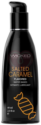 Оральный лубрикант Wicked Aqua Salted Caramel со вкусом солёной карамели 60 мл фото 1