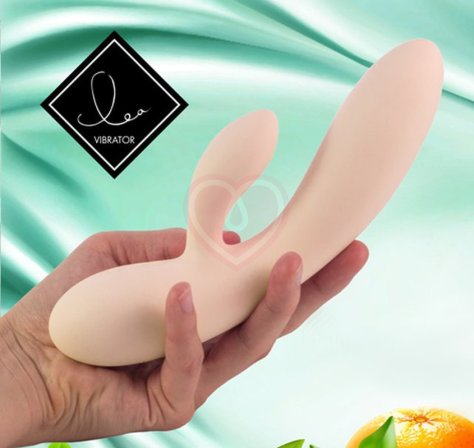 Вибратор с клиторальным стимулятором Lea Rabbit Vibrator Citrus персиковый фото 4