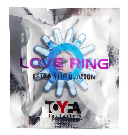 Кольцо эрекционное Toyfa Love Ring с усиками синее фото 2
