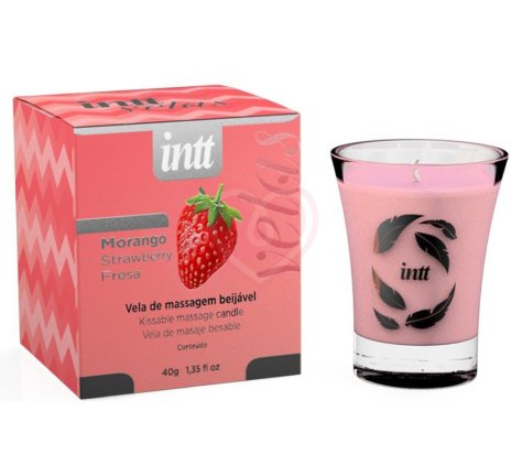 Массажная ароматическая свеча Intt Клубника 40 г фото 1