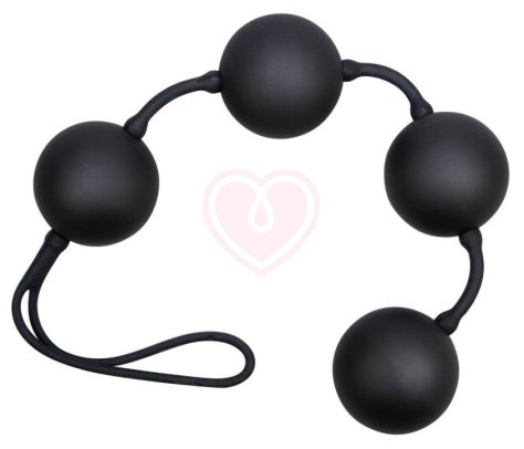 Силиконовые анальные шарики Velvet Balls Triple чёрные фото 1