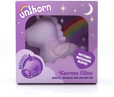 Клиторальный пульсирующий вибратор в виде единорога Unihorn Karma Lilac фиолетовый фото 2