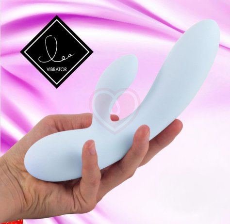 Вибратор с клиторальным стимулятором Lea Rabbit Vibrator Blueberry голубой фото 2