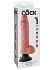 Гнущийся вибратор реалистик на присоске с мошонкой King Cock Vibrating 20 см телесный фото 2