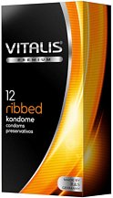 Ребристые презервативы Vitalis Premium Ribbed 12 шт