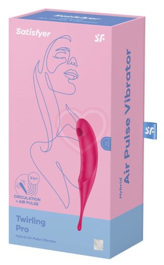 Двухсторонний вакуумный вибростимулятор Satisfyer Twirling Pro малиновый фото 5