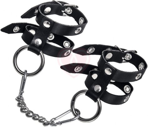 Наручники из двух ремешков Pecado BDSM черные фото 1