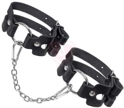 Оковы на ноги из двух ремешков Pecado BDSM черные фото 3